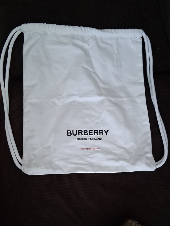 Burberry Other - Burberry White Drawstring Backpack with Black Logo 2018 RARE Limited Edition